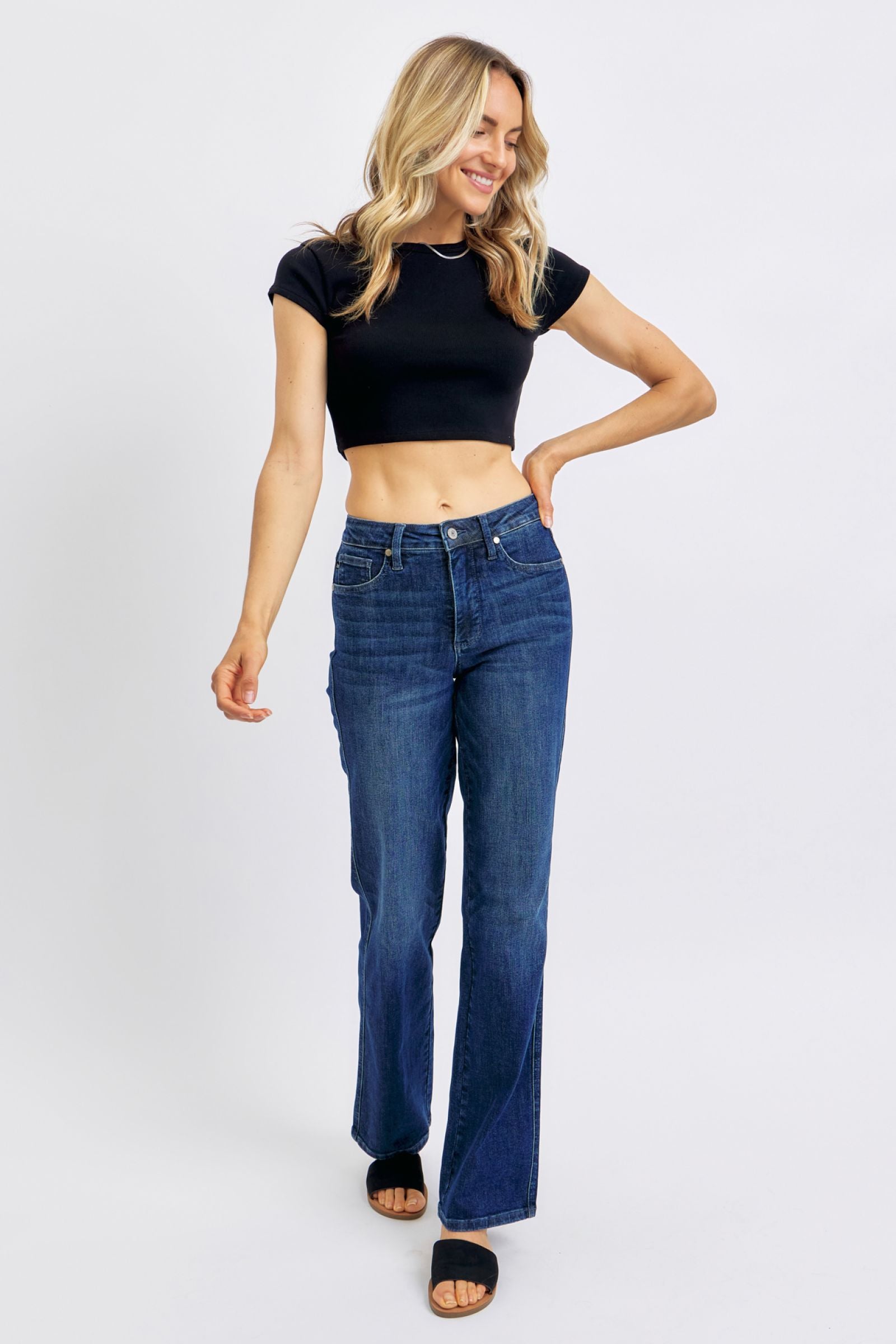 Judy Blue Mid Rise Tummy Control Classic Straight