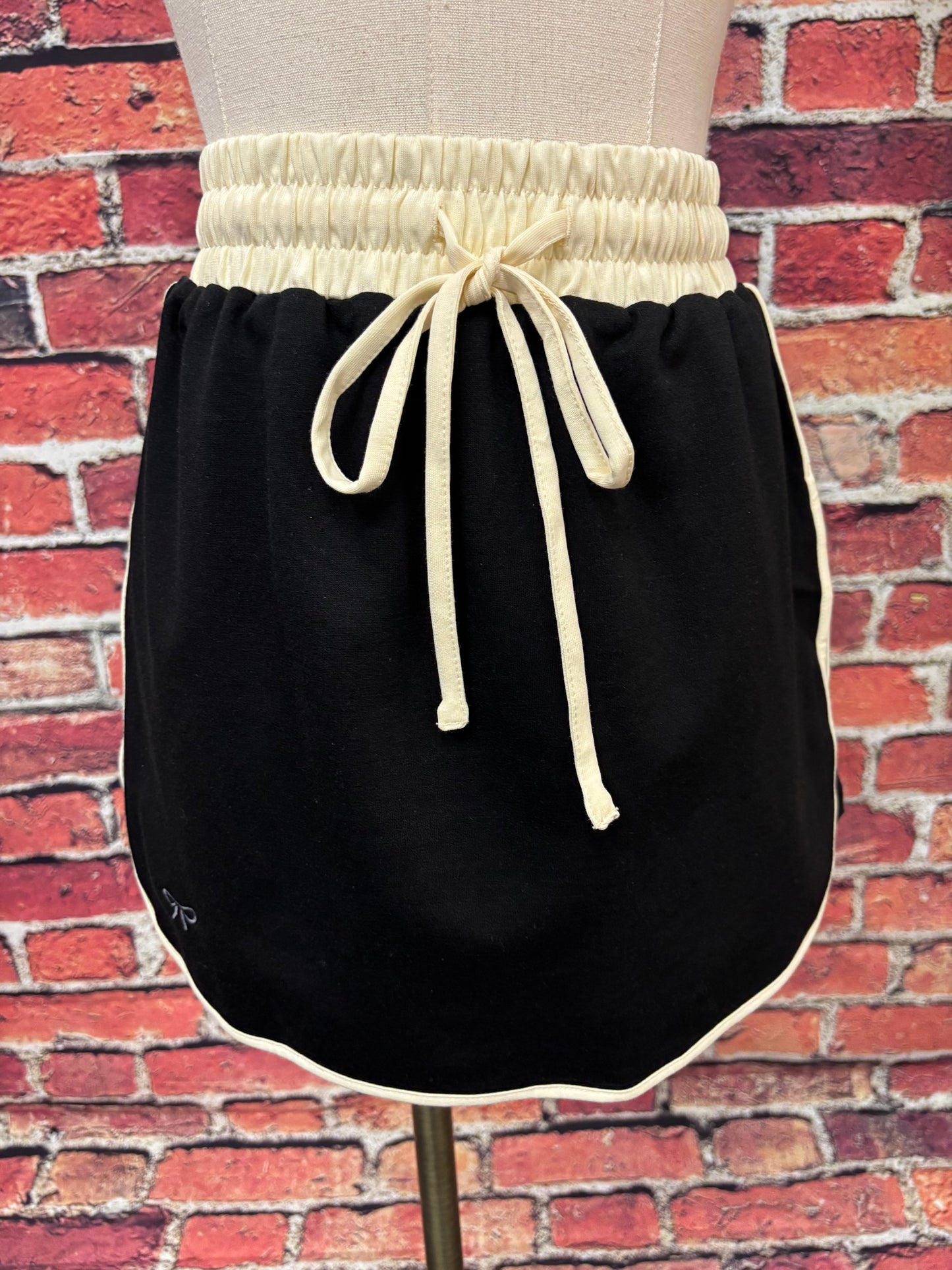 Black & Cream Sporty Chic Skort Set