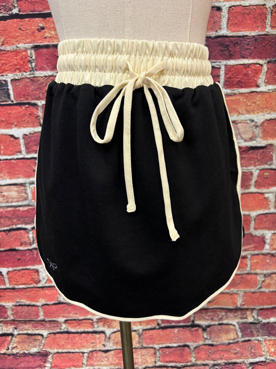 Black & Cream Sporty Chic Skort Set