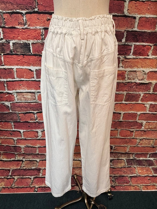 Boho Gray Floral Cotton Pants