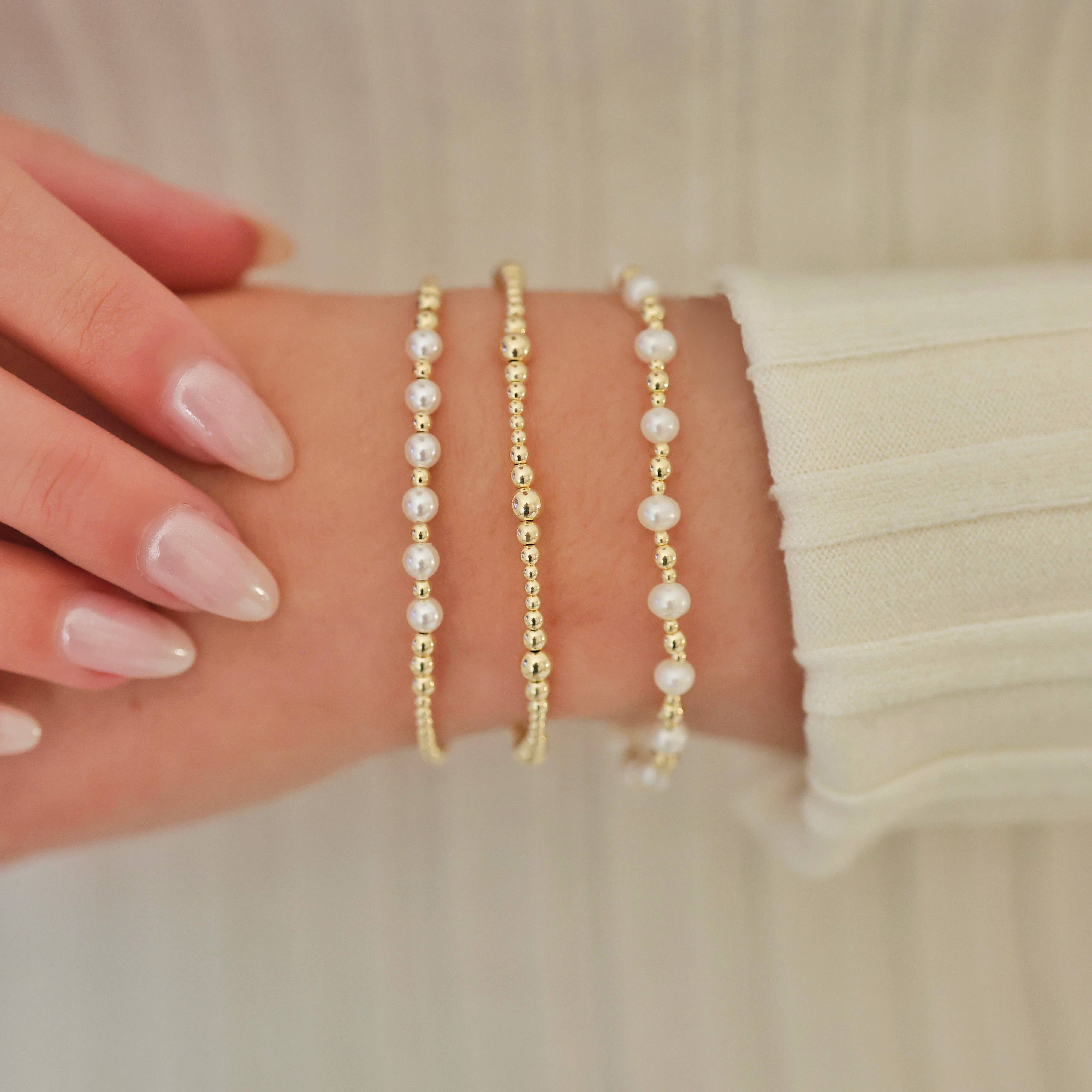 Berkley | Gold Filled Beaded Bracelet with Pearls