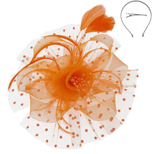 Load image into Gallery viewer, Feather Flower &amp; Leaf Fascinator
