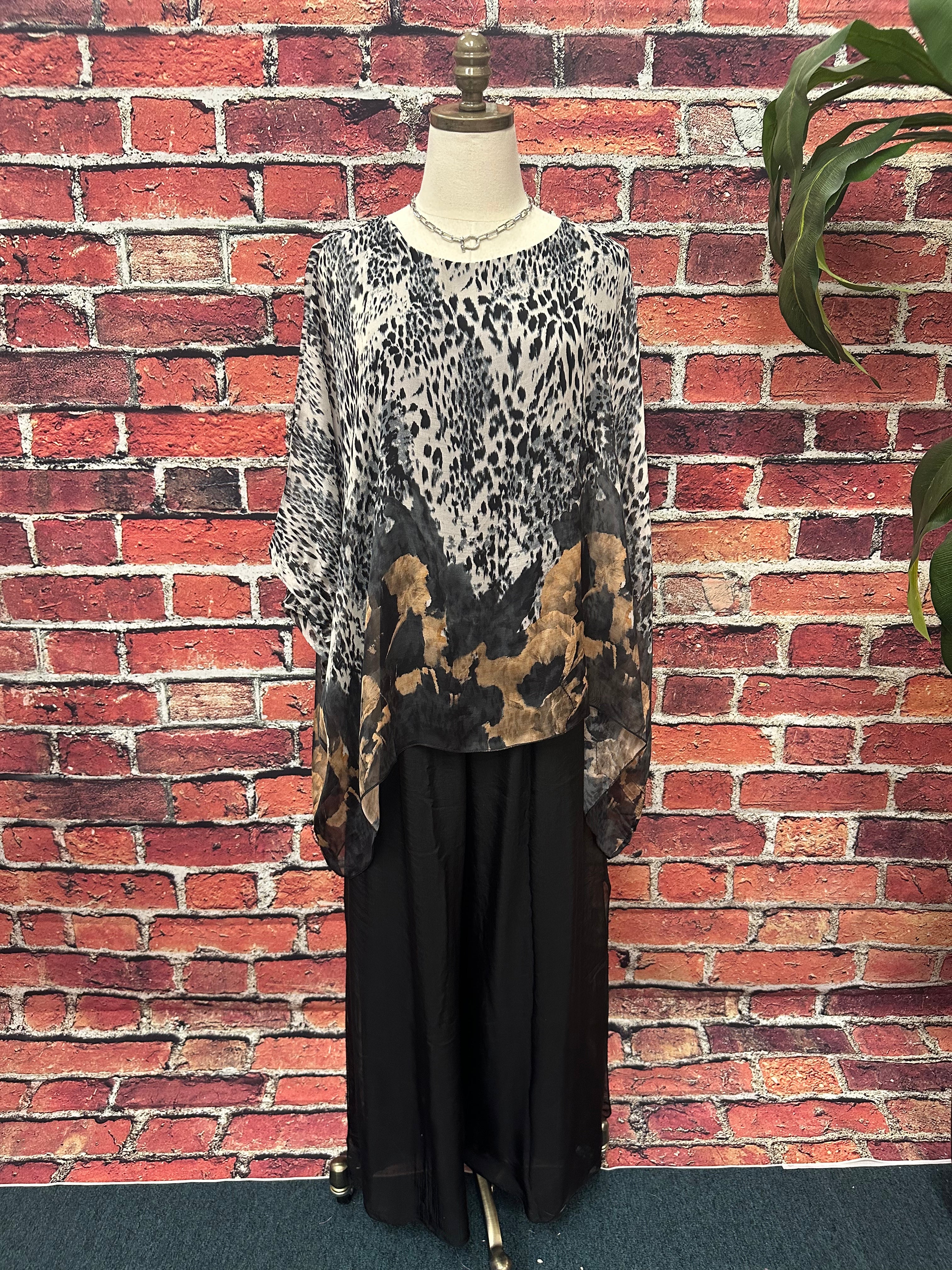 Poncho Silk Top