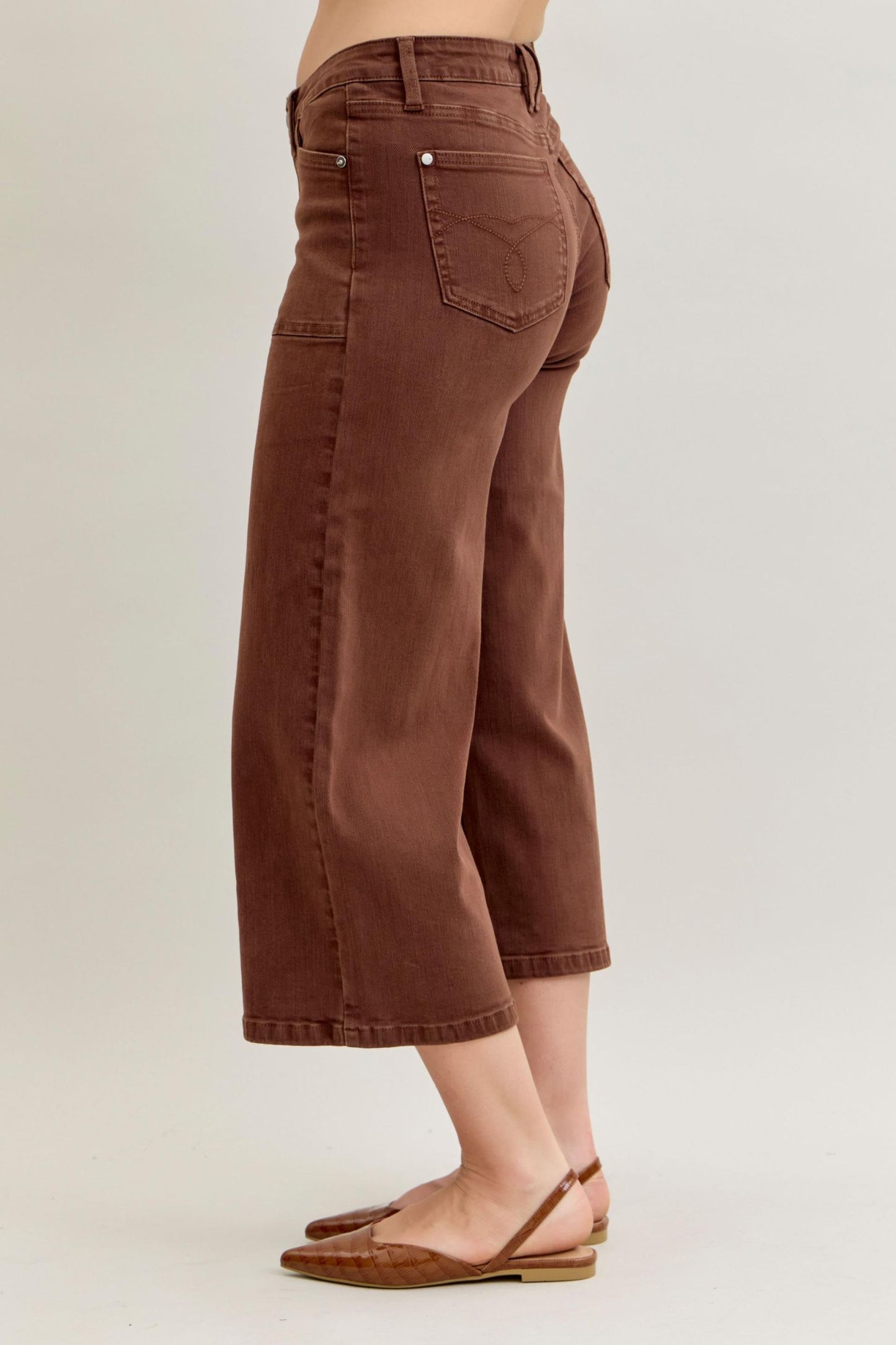 Judy Blue MR Wide Crop Garment Dyed Utility Pkts *FINAL SALE*