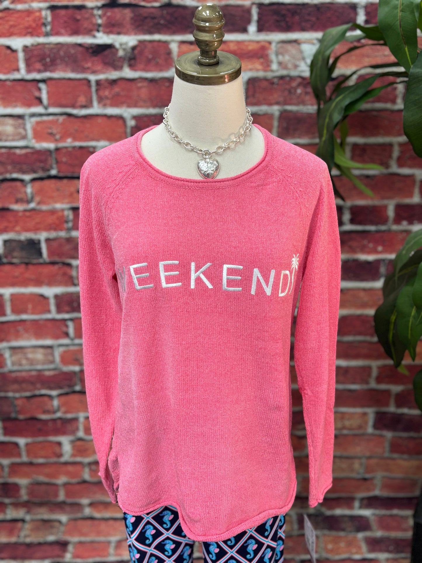 Scoop Neck Embroidery Sweater