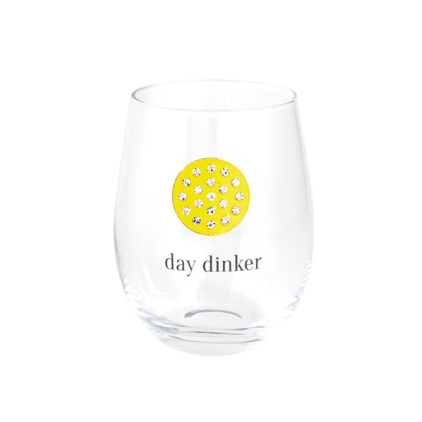 Pickleball Jeweled Wine Glass