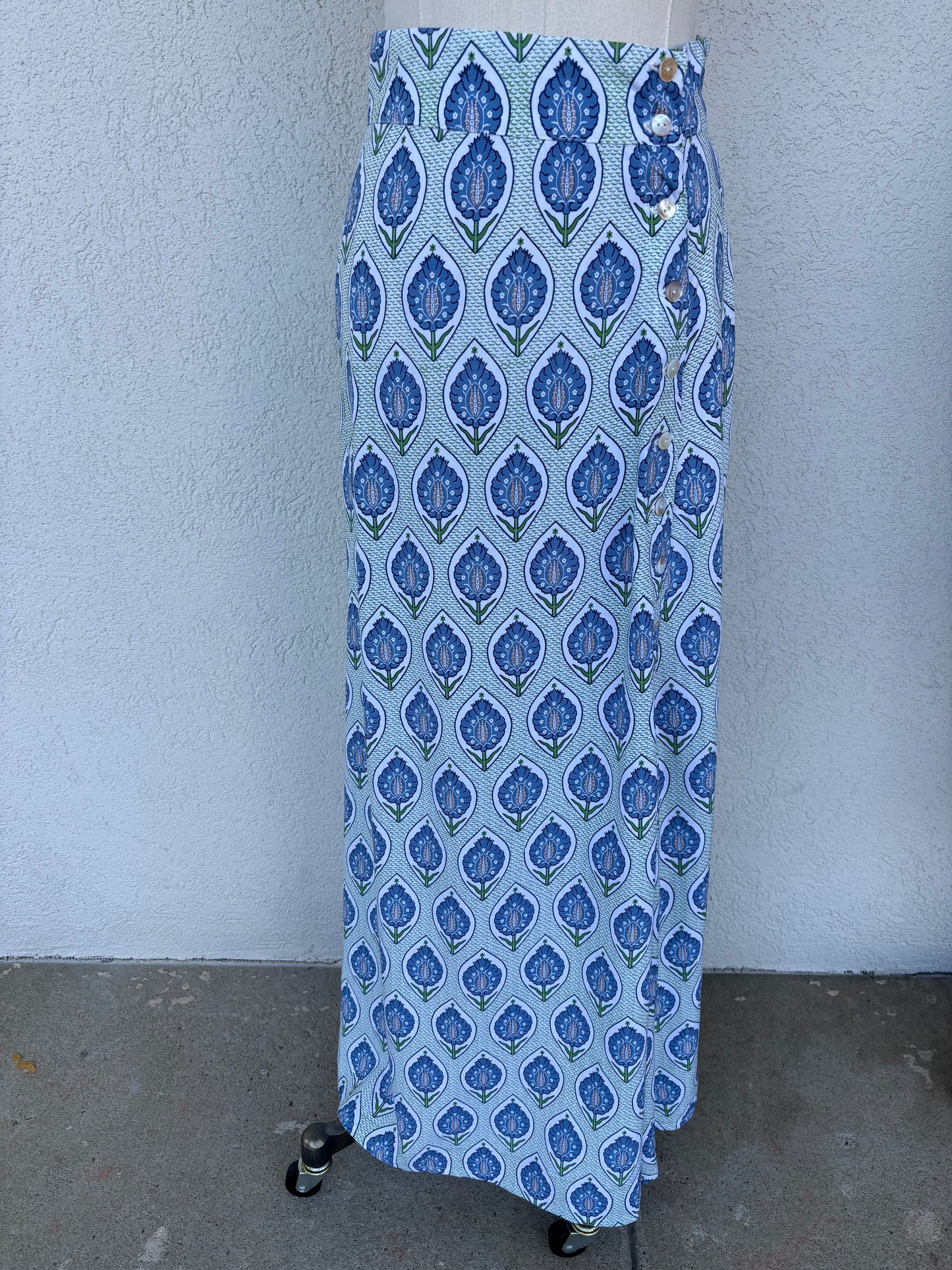 Bluebell Breeze Beaded Button Top