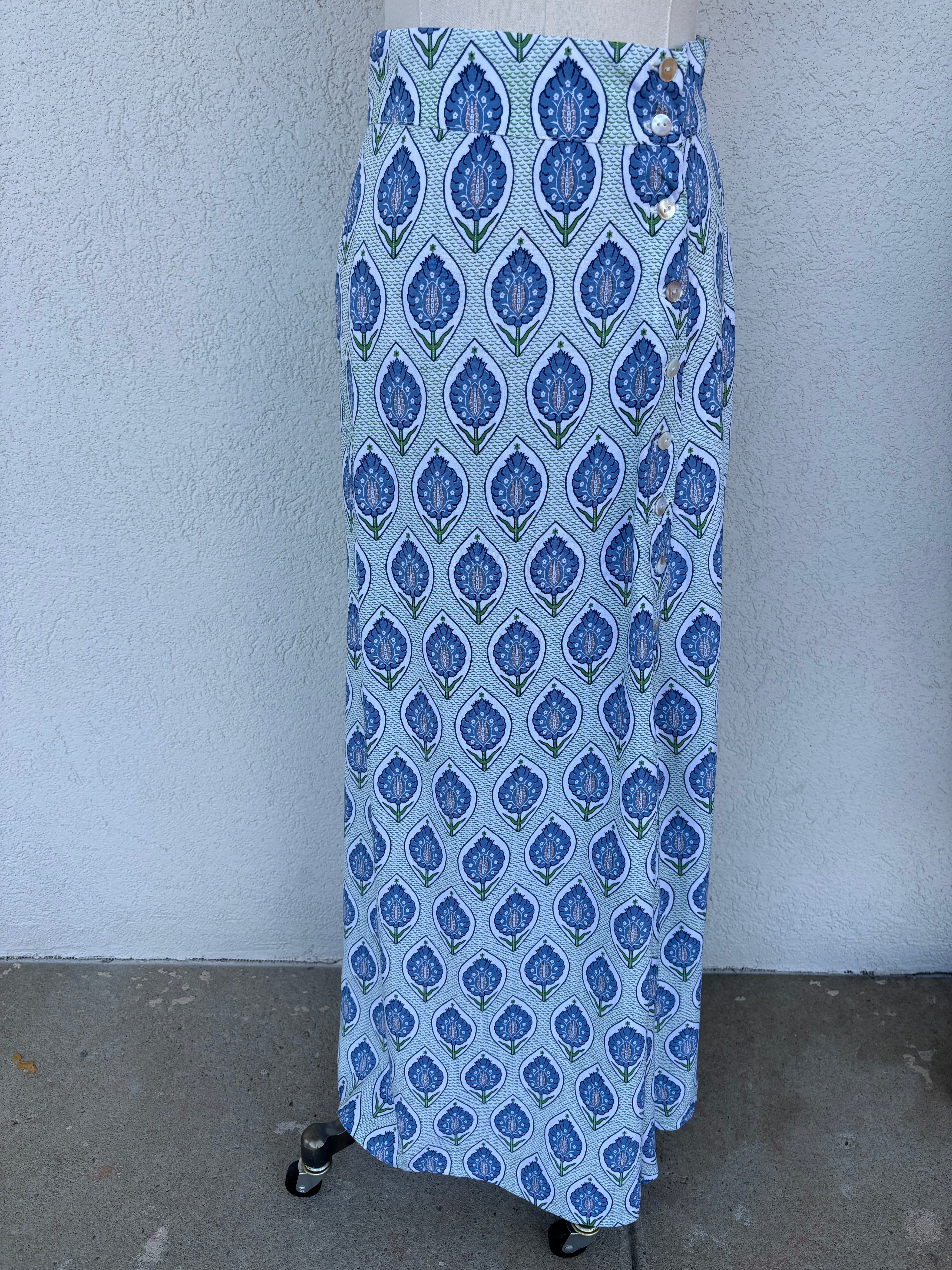 Bluebell Breeze Beaded Button Top