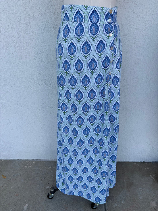 Bluebell Breeze Beaded Button Top