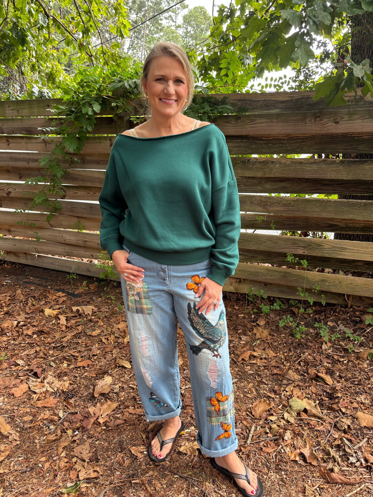 Blue Bird Patch Pants