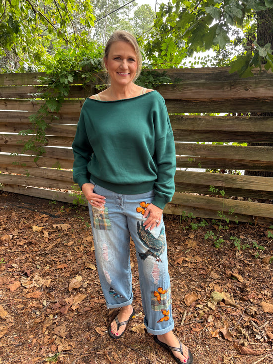 Blue Bird Patch Pants