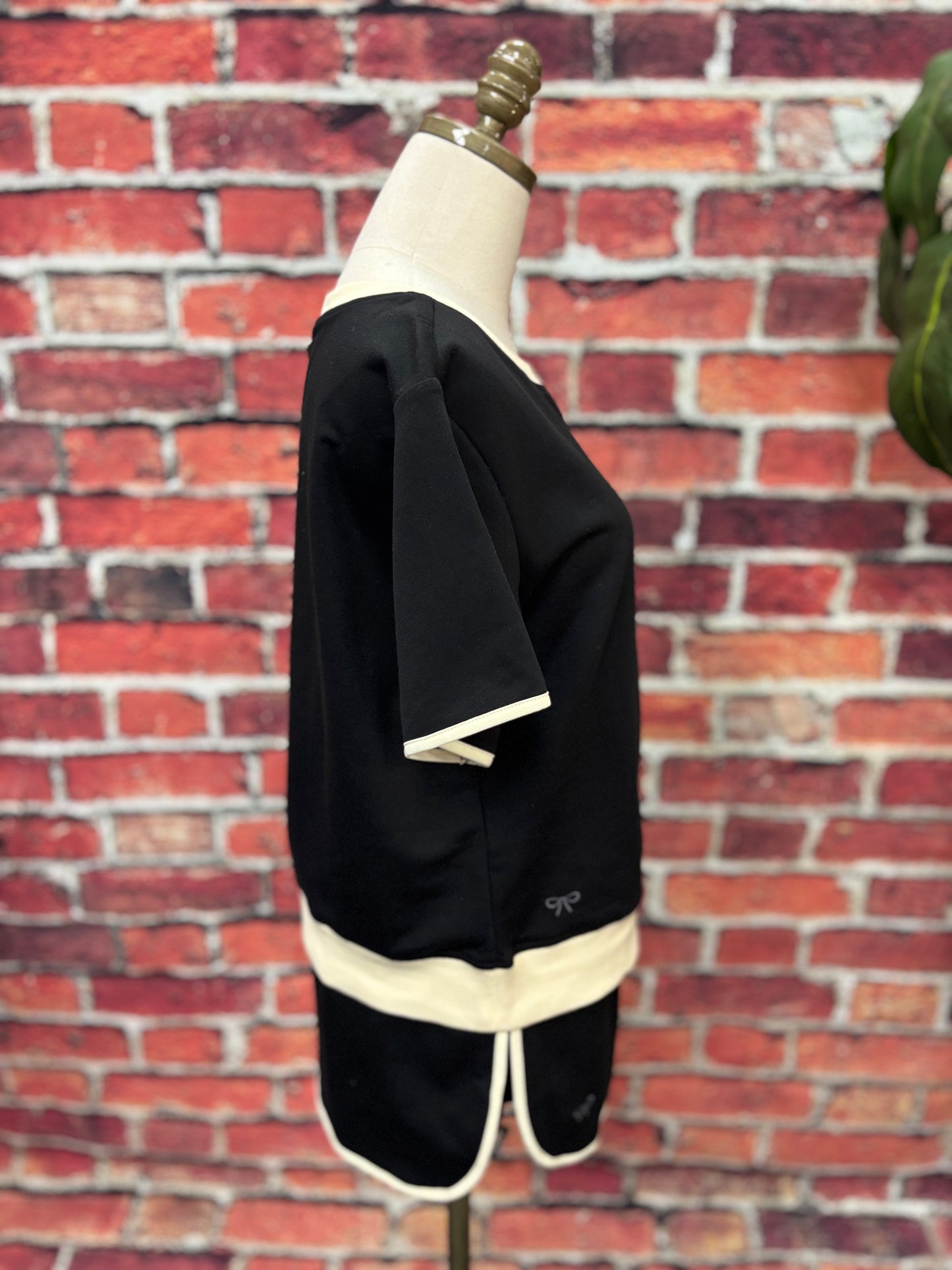 Black & Cream Sporty Chic Skort Set