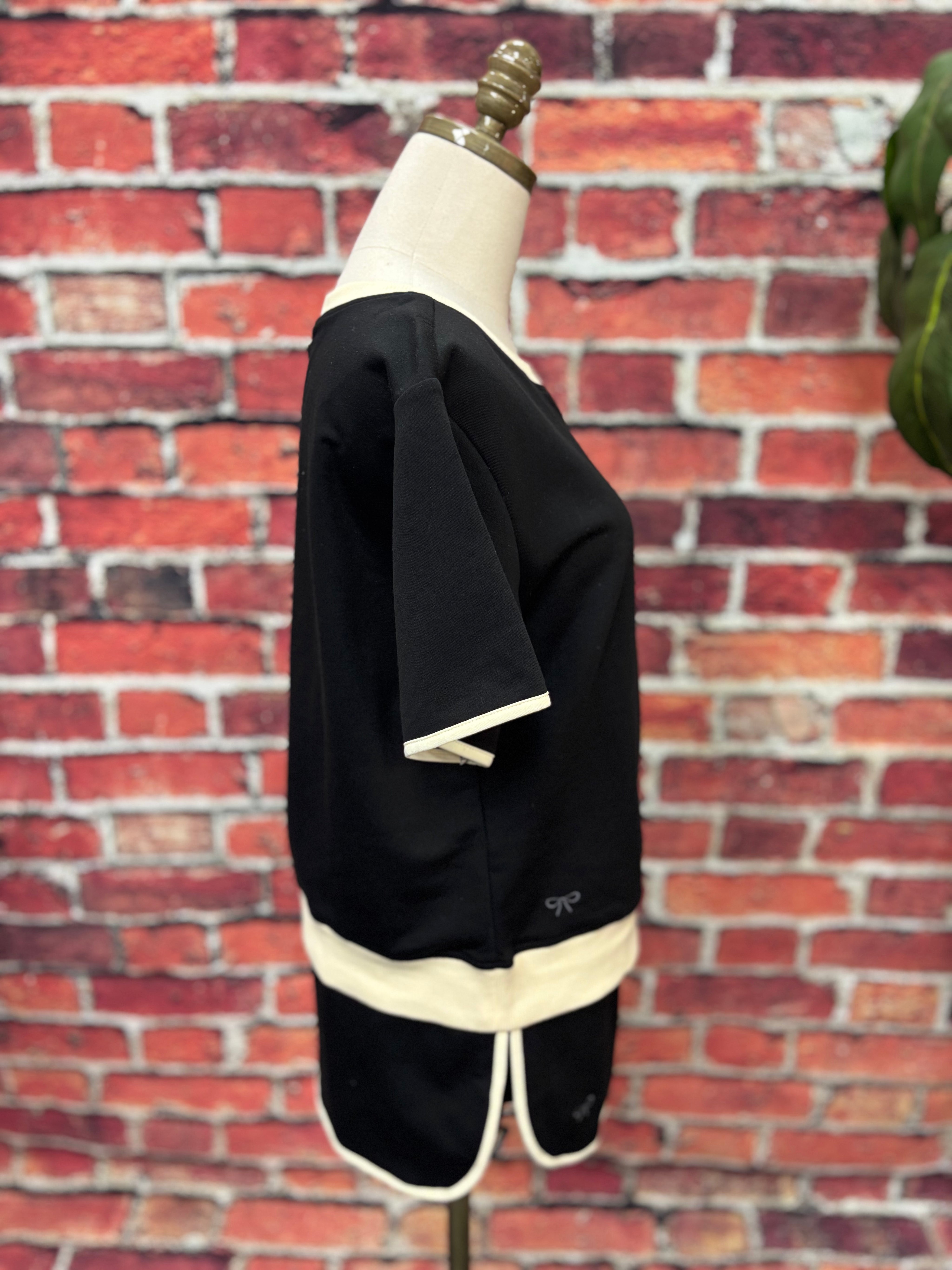 Black & Cream Sporty Chic Skort Set