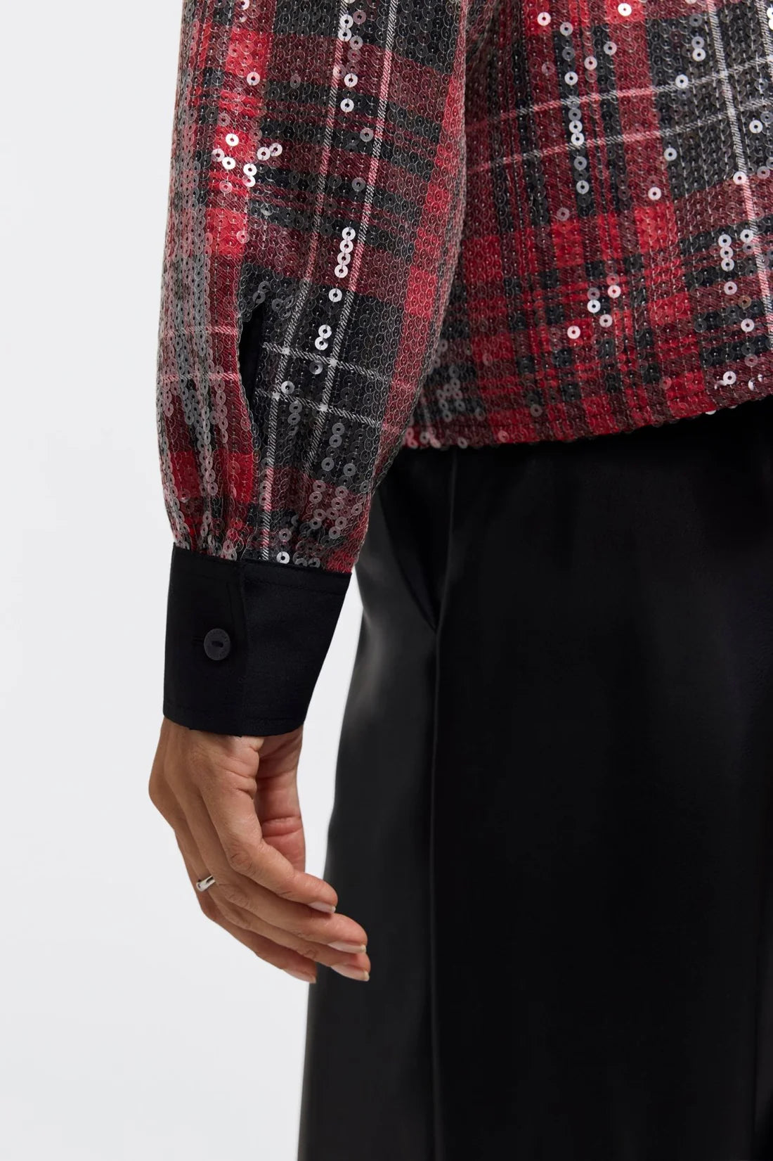 Marina Sequin Plaid Jacket Shirt