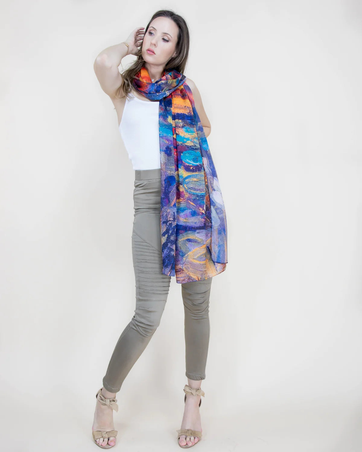 Satin Feel Thin Scarf