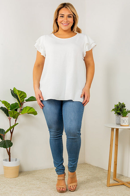 Pop Ruffle Sleeve Top