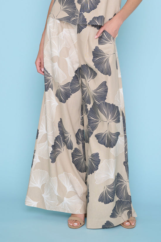 Coastal Ginkgo Breeze Palazzo Pants