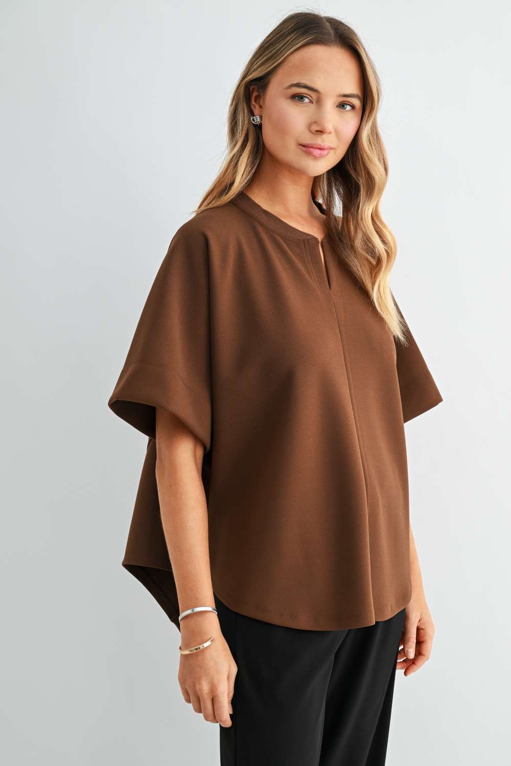 Kara Relaxed Split Neckline Top
