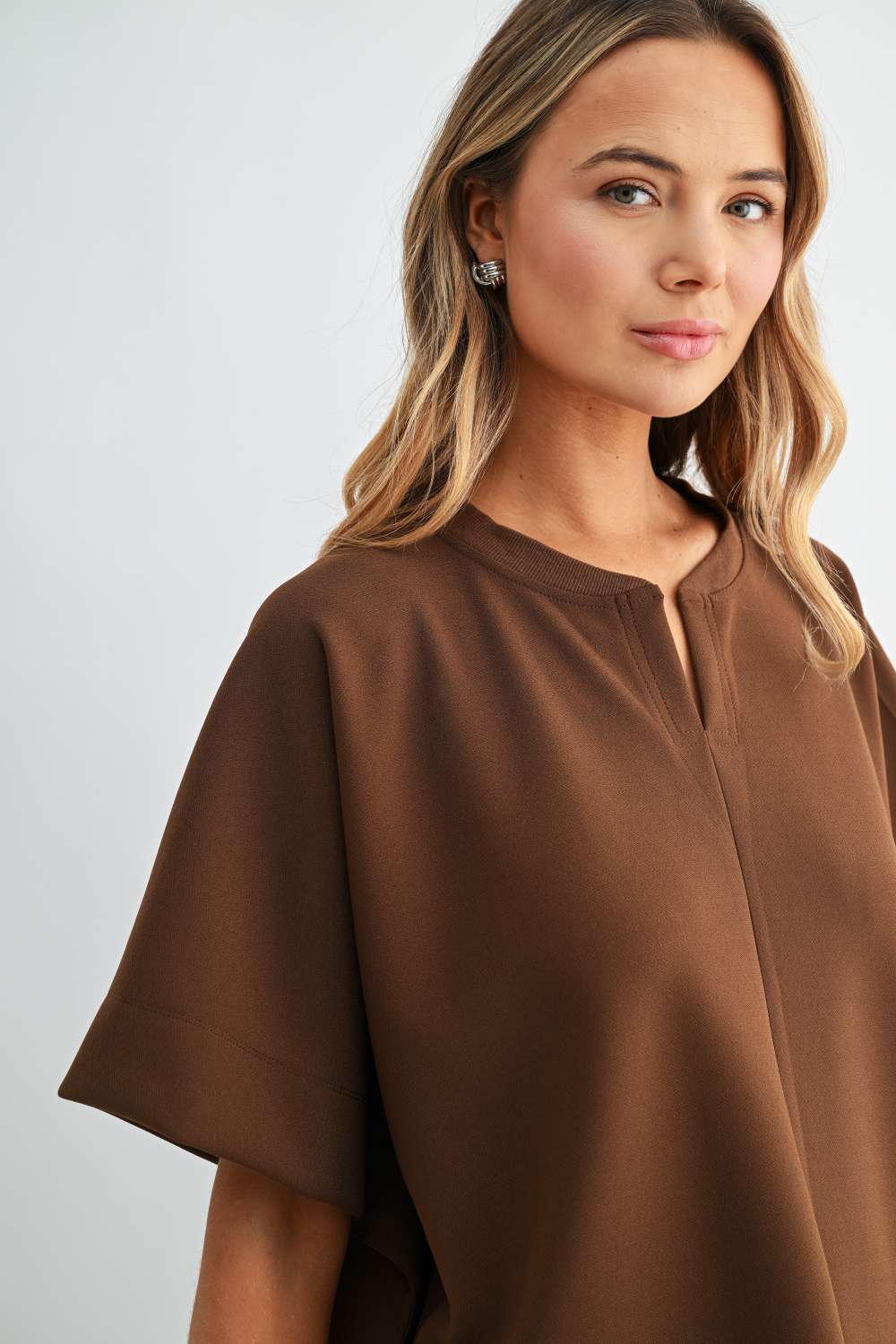 Kara Relaxed Split Neckline Top