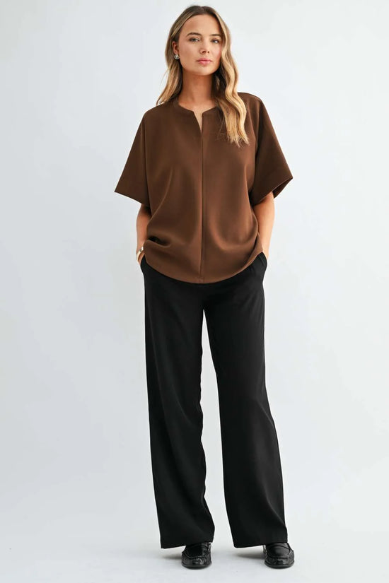 Kara Relaxed Split Neckline Top