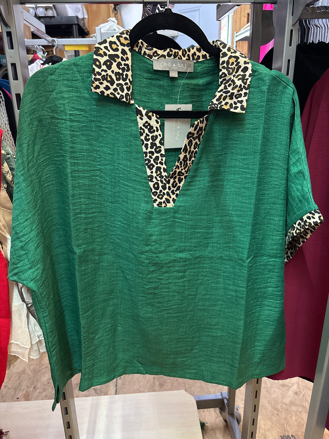 Green Day Leopard Blouse