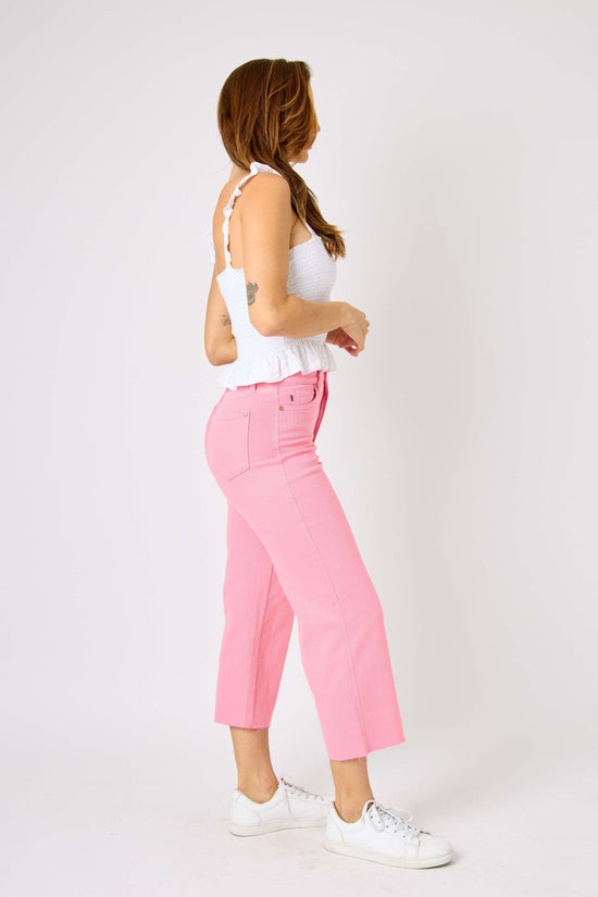 Judy Blue High Waist Garment Dyed Wide Leg Crop * FINAL SALE*