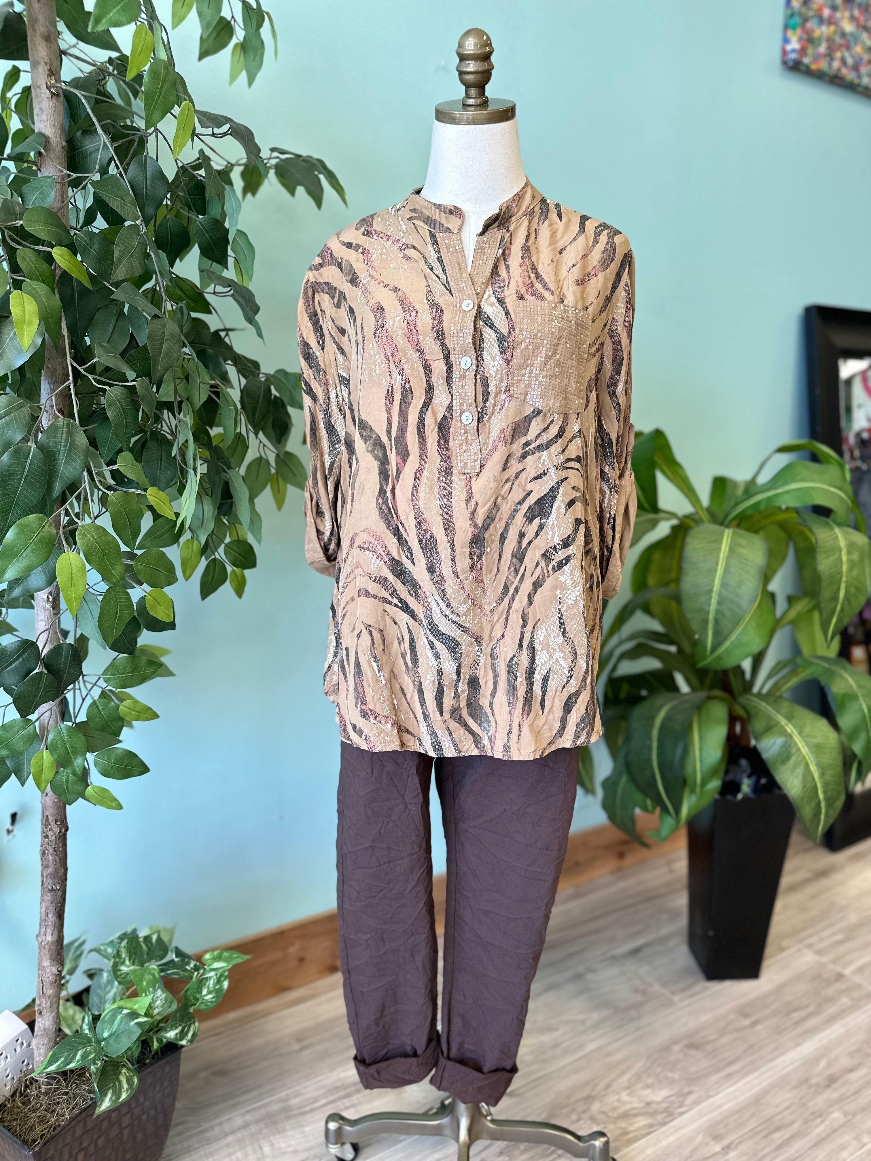 Sequin Pocket Top