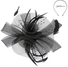 Load image into Gallery viewer, Mesh Feather Fascinator Headband *FINAL SALE*
