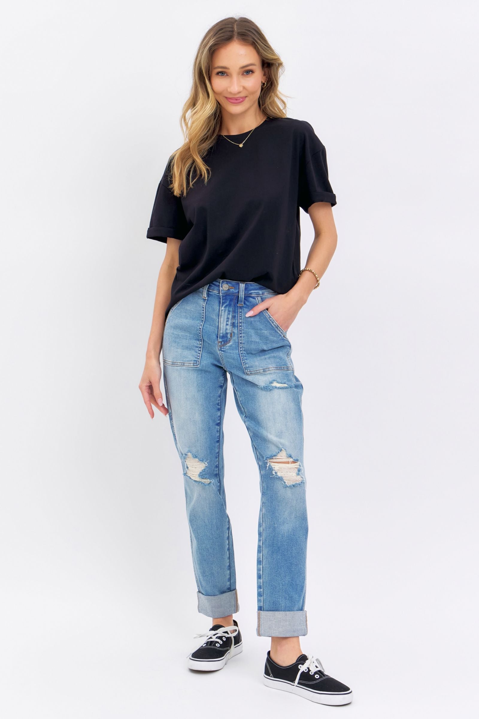 Judy Blue High Waist Pocket & Destroy Boyfriend