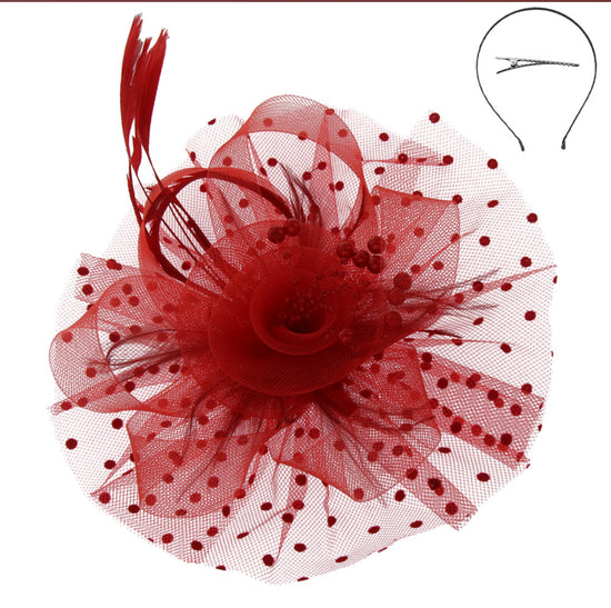 Feather Flower & Leaf Fascinator