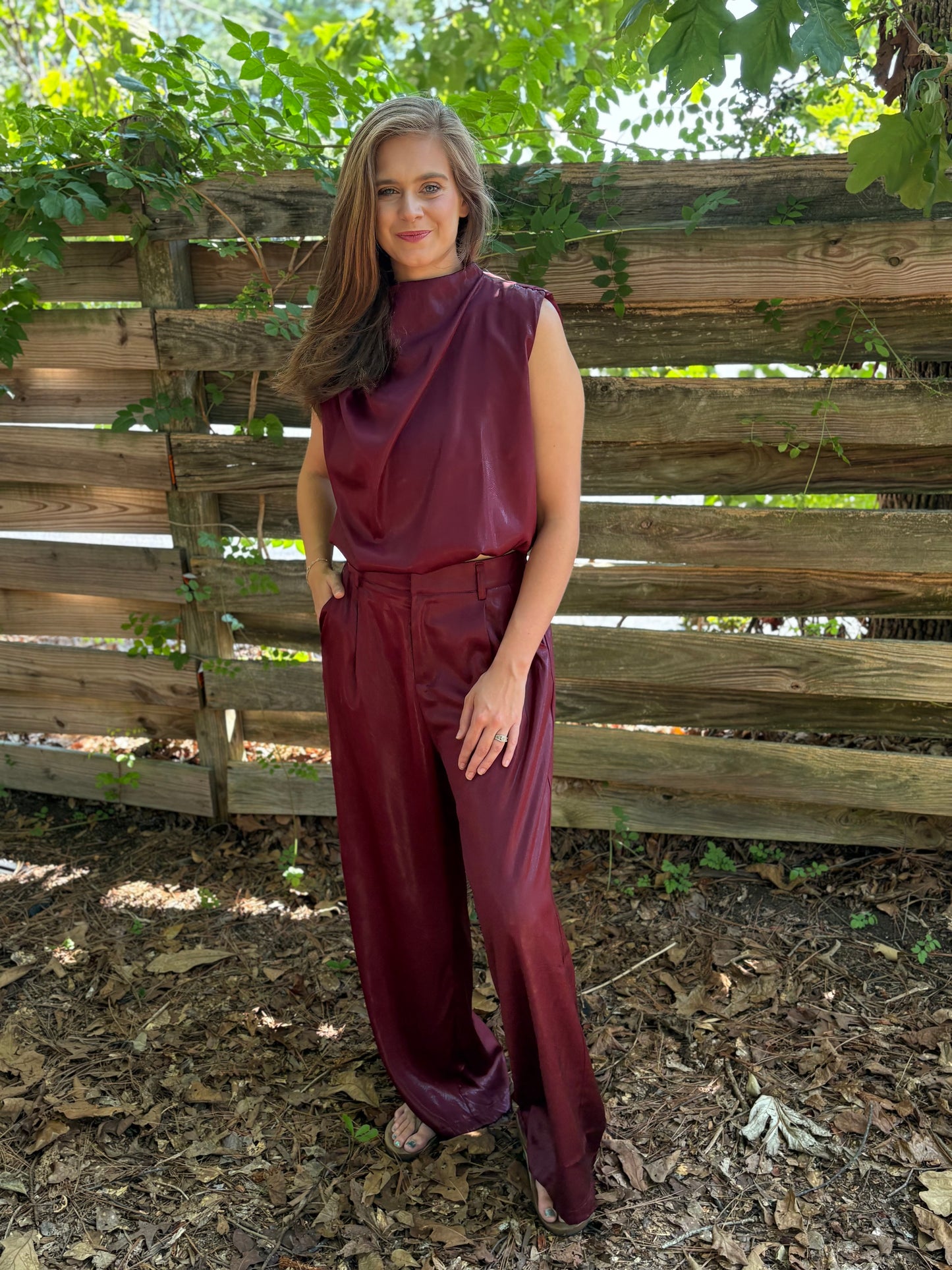 Mock Neck Sleeveless Bubble Top