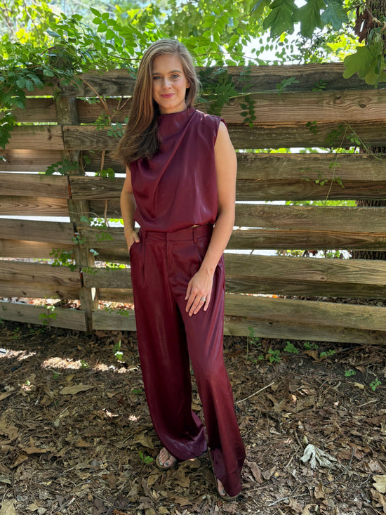 Mock Neck Sleeveless Bubble Top