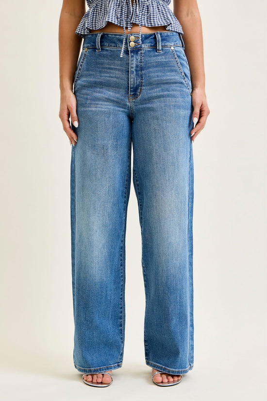 Judy Blue HW Column W/ Trouser Styling (S-R-L INSEAM)