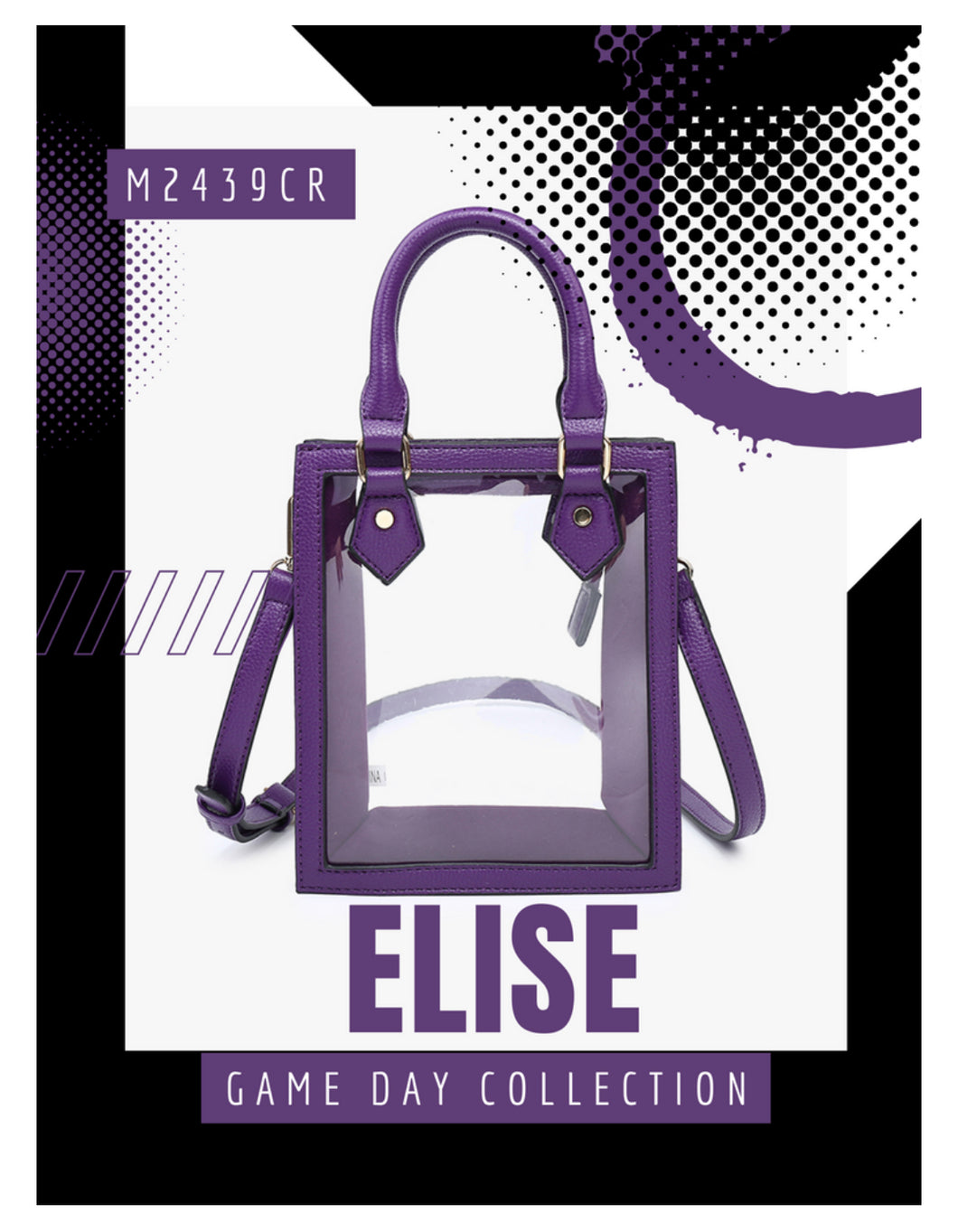 Elise Clear Rectangular Crossbody w/ Dual Handles