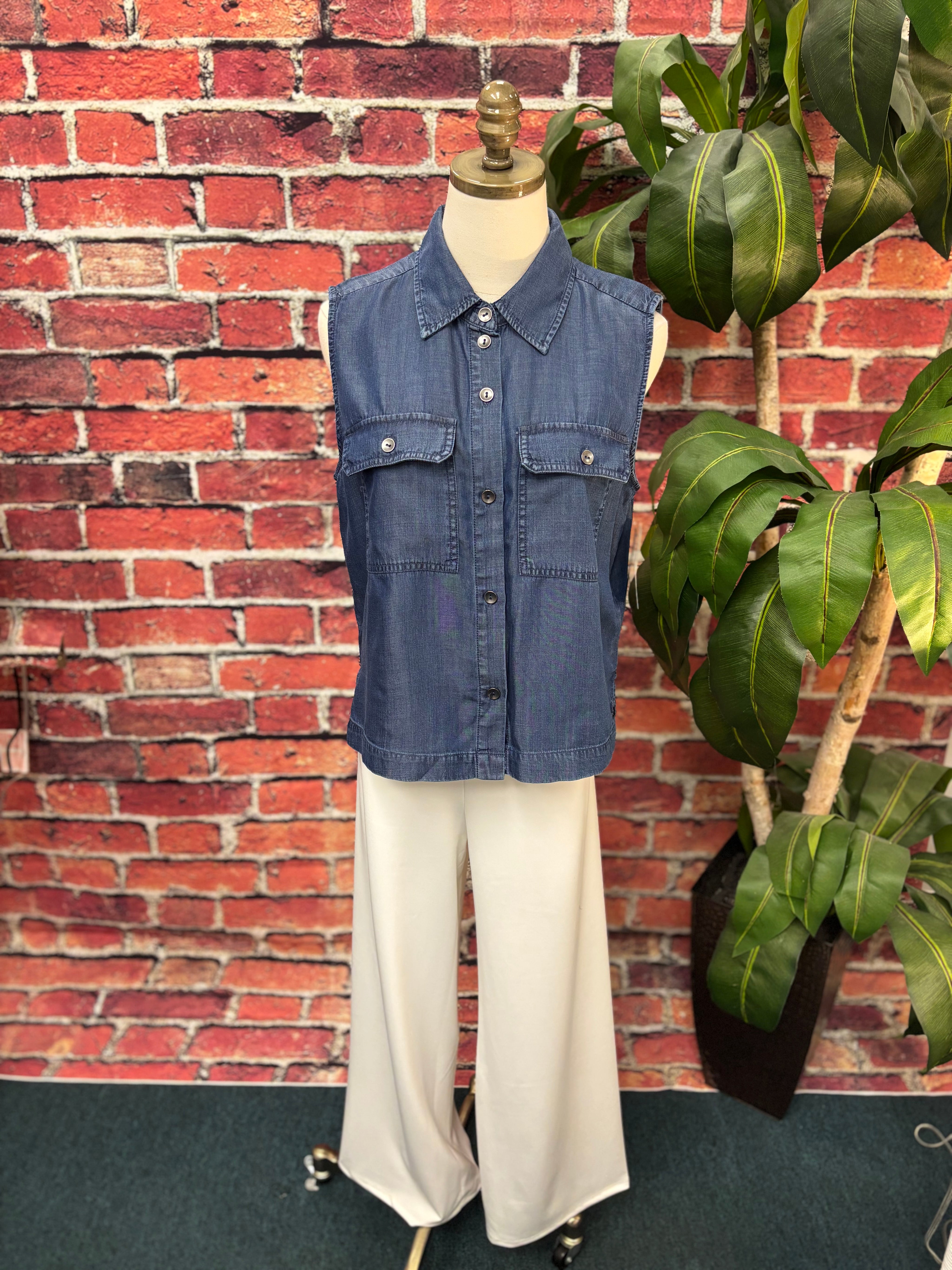 Sweet on Chambray Utility Top