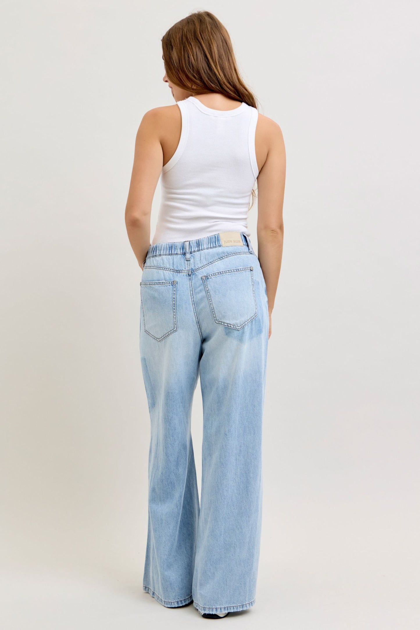 Judy Blue HW Featherweight Palazzo Shadow Pocket