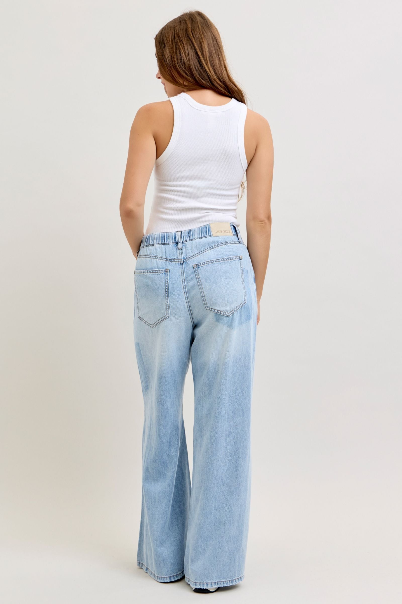 Judy Blue HW Featherweight Palazzo Shadow Pocket
