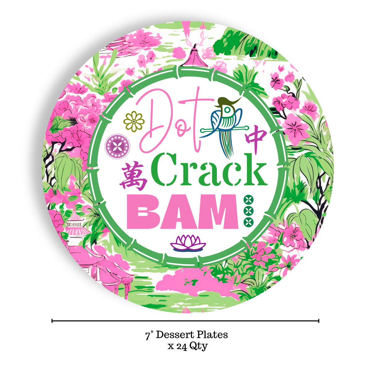 Mahjong Menu 24ct 7" Paper Plates