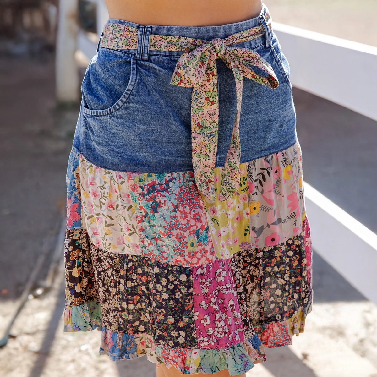 Floral Patch Mini Skirt