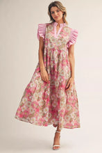 Load image into Gallery viewer, Blushing Bloom Ruffle Midi Dress
