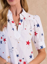 Load image into Gallery viewer, Star Printed Short Sleeve Blouse
