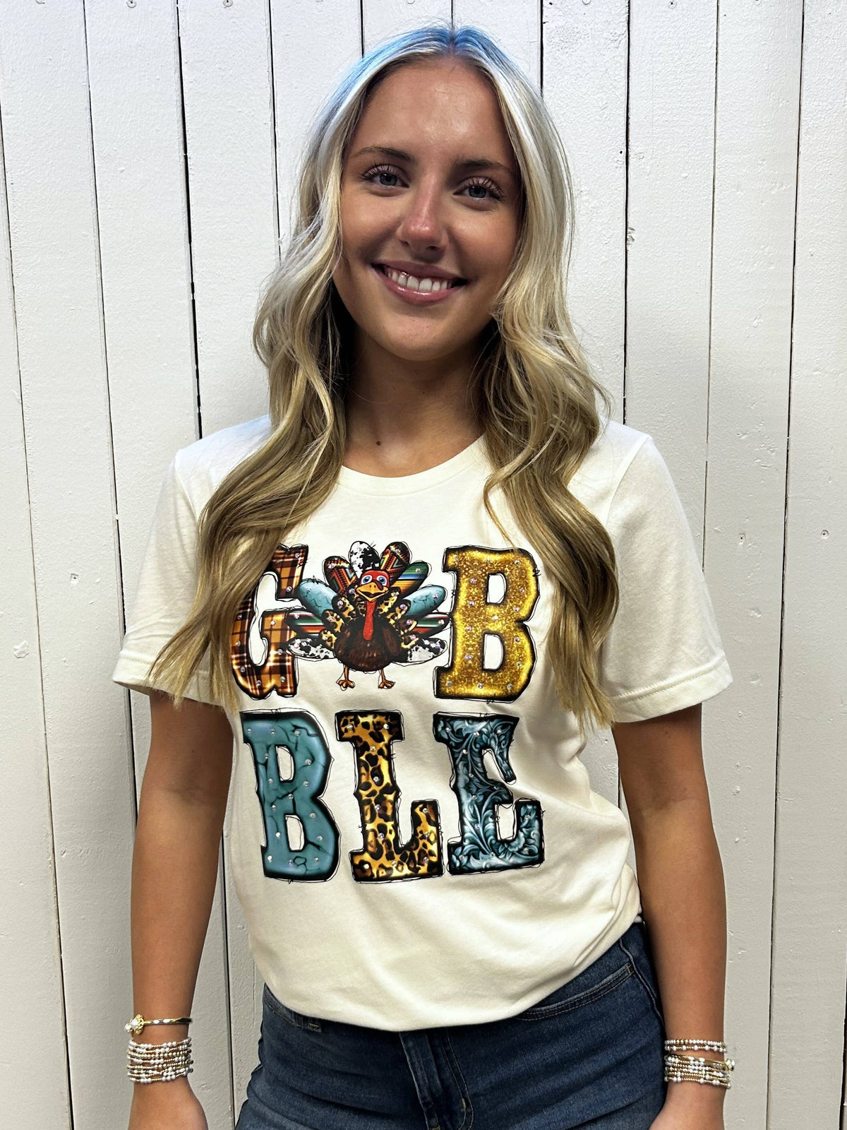 Turkey Gobble Rhinestone Graphic Tee