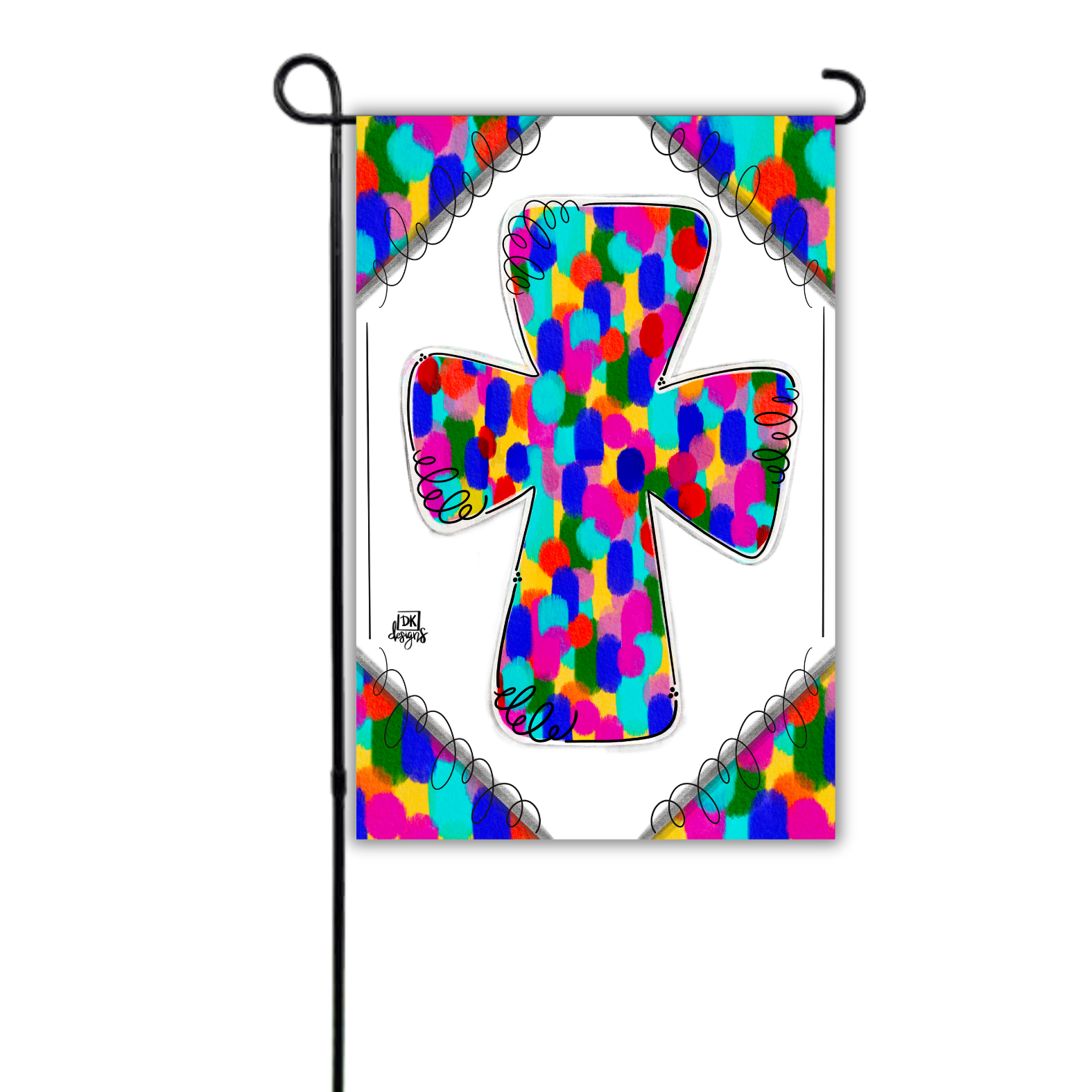 Stained Glass Cross Garden Glam