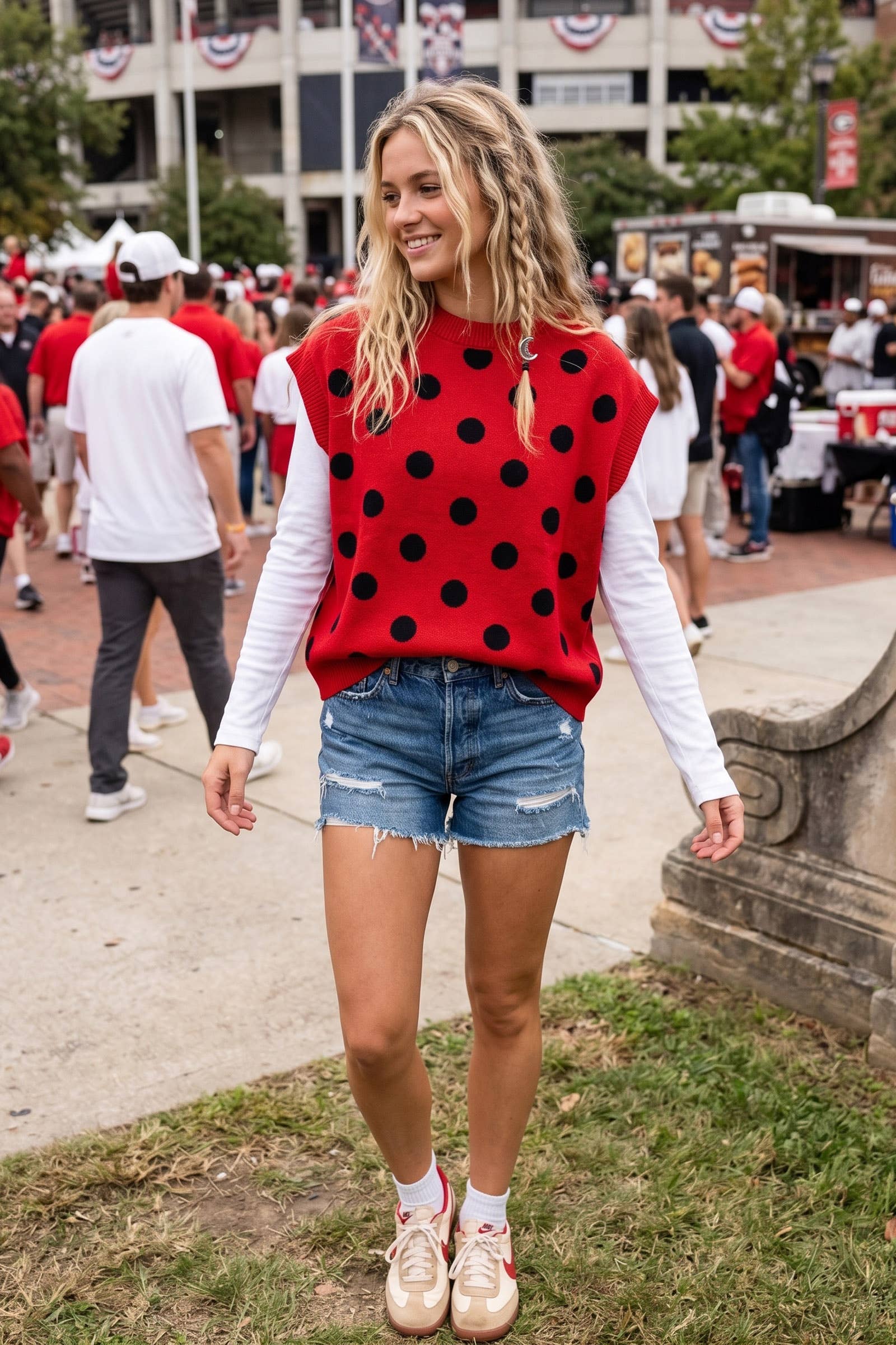 Polka Dot Knit Top