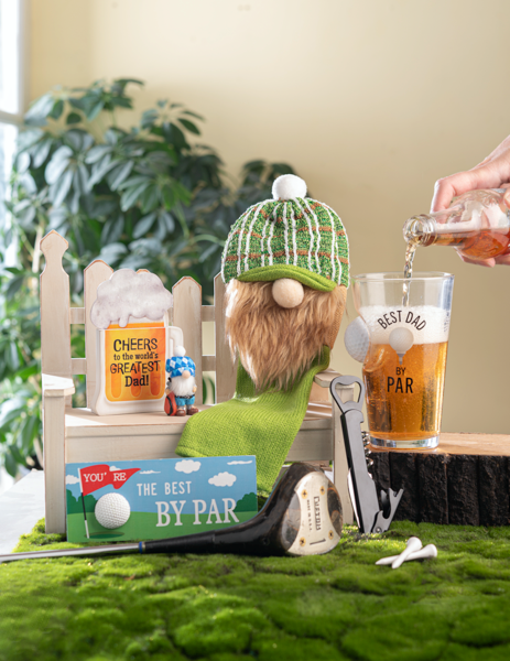 Good Luck Golf Gnome Charms in a Basket