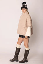 Load image into Gallery viewer, Quarter Zip Quilted Puffer Poncho
