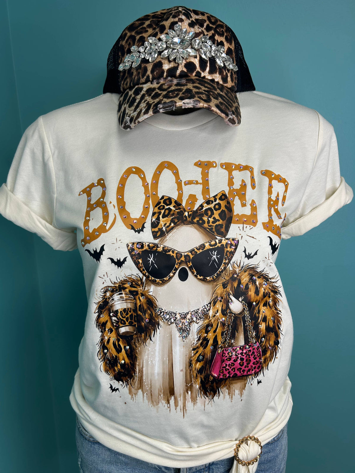 Boo-Jee Ghost Blingy Rhinestone Tee