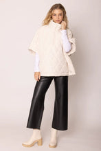 Load image into Gallery viewer, Quarter Zip Quilted Puffer Poncho
