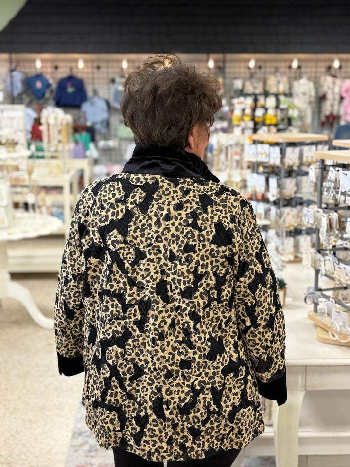 Leopard Burnout Lace Jacket