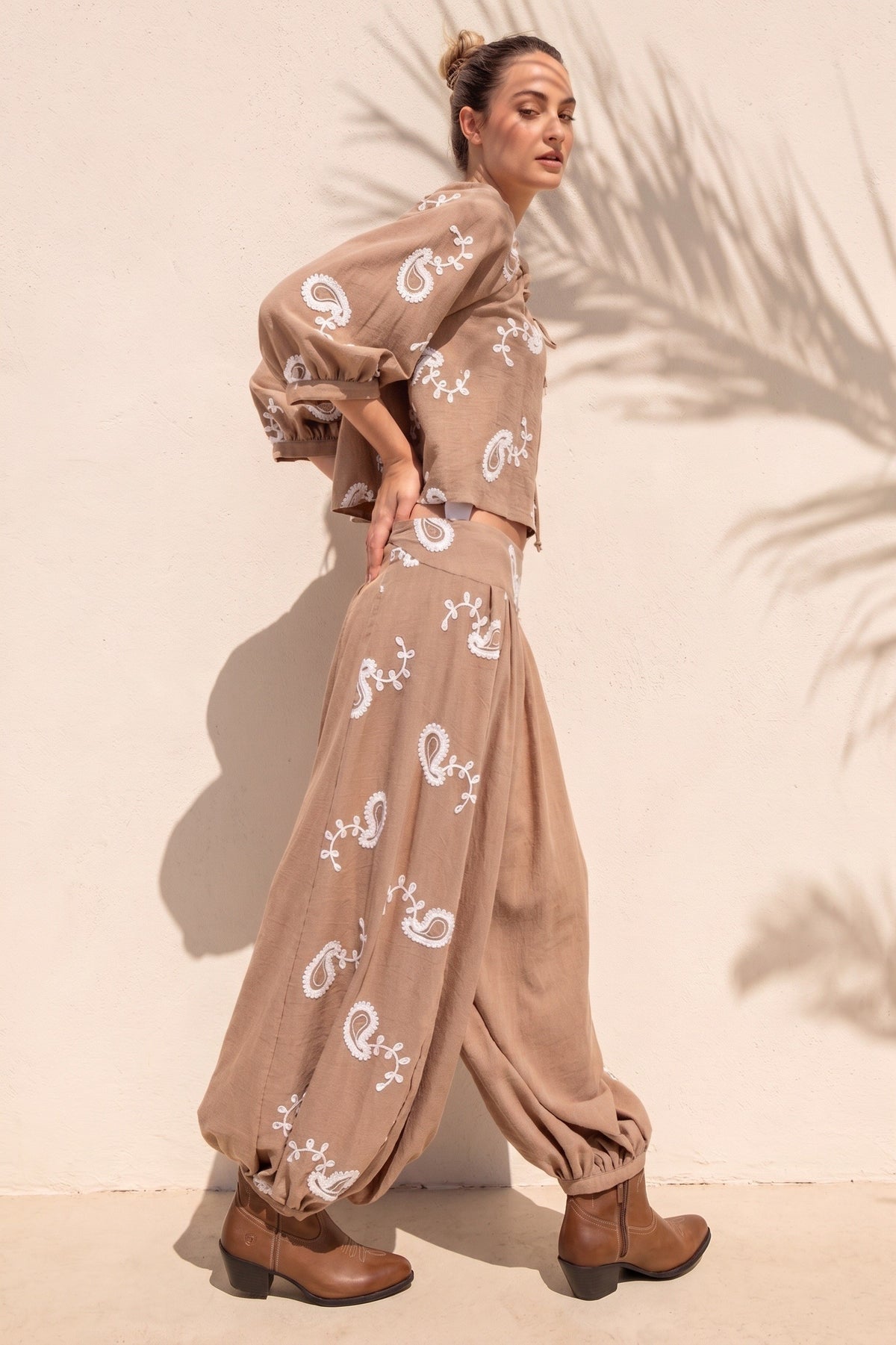 Embroidered Pant Set